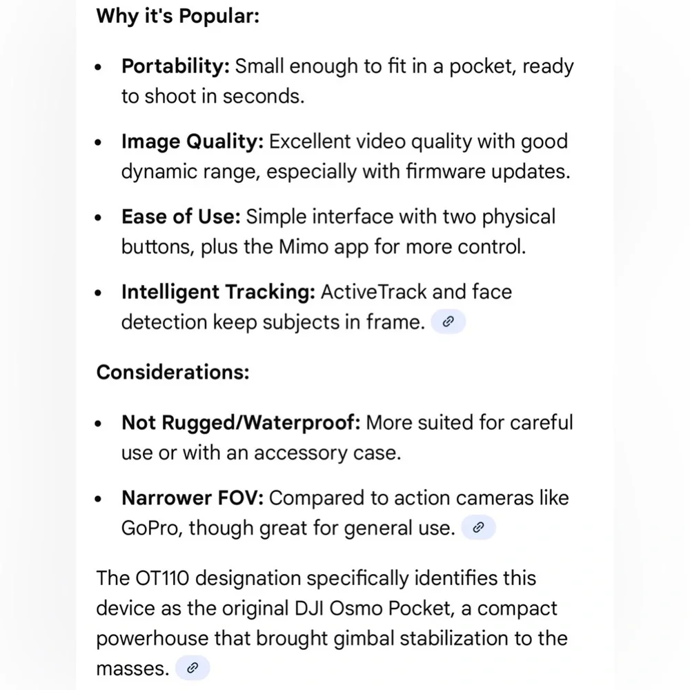 DJI Osmo Pocket OT110 Gimbal Camera with accessories